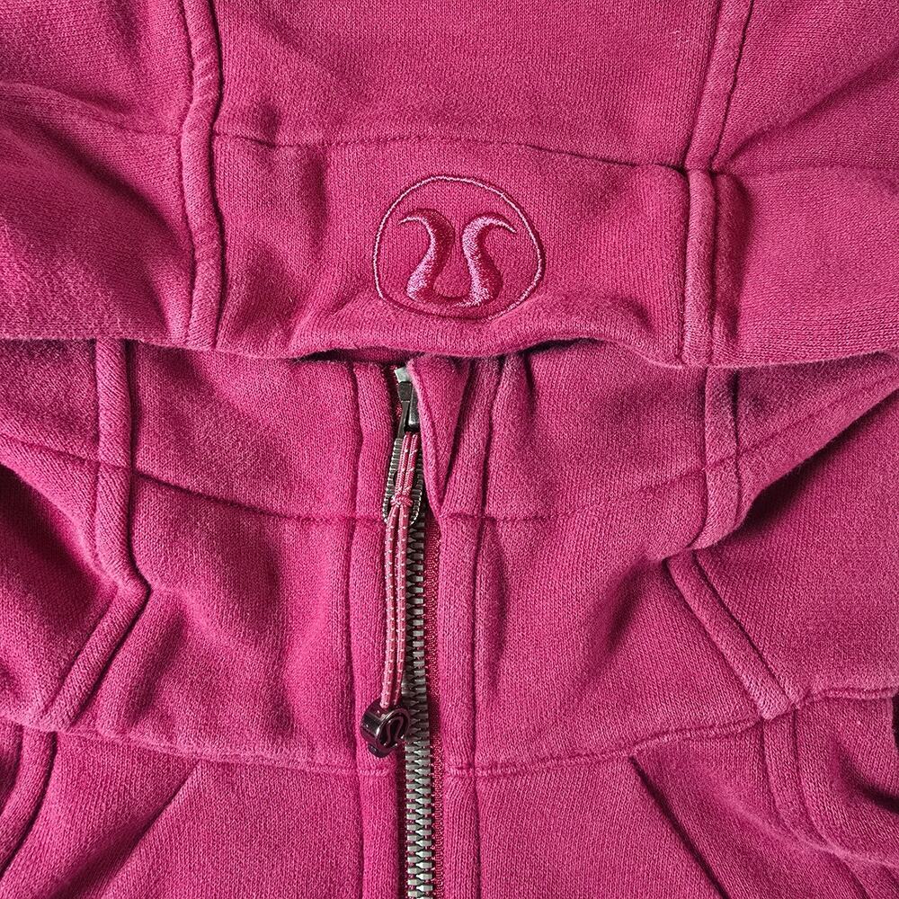 Lululemon Scuba full-zip hoodie in a raspberry color. Retails $118 - Picture 3 of 8